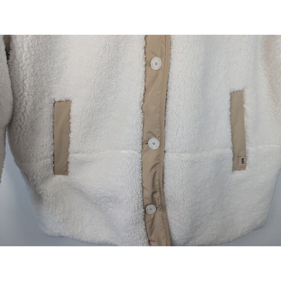 Levi's Marlowe Oversized Reversible Sherpa Jacket in Coconut Milk - Picture 5 of 14